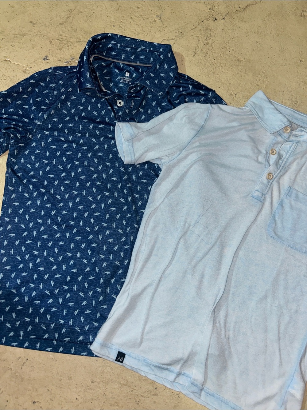 johnnie-O Boys Polo Pack — Navy Printed & Light Blue Polos